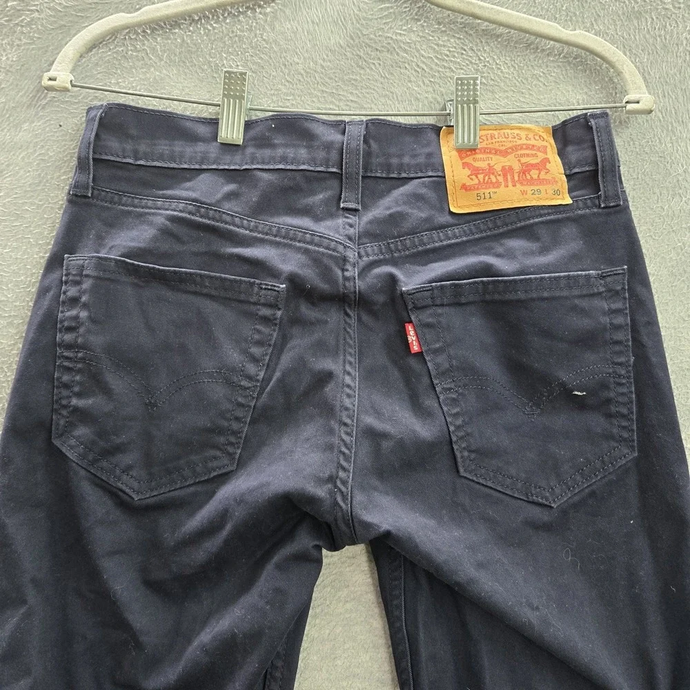 Levi's 511 Men Pants 29X30 Blue‎ Straight Slim Cotton Polyester Elastane